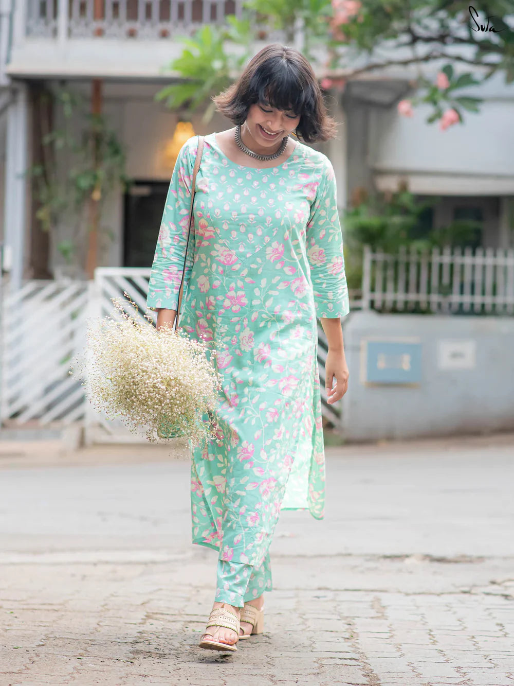 Suta Green Cotton Kurta Set