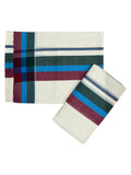 Southloom Pure Cotton Kerala Single Mulloth Set Mundu Red And Green Border (2.80 Mtrs) SL243