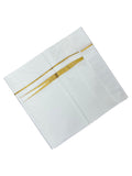 Southloom Premium Handloom Cotton Double Mundu with Gold Chuttikara and White Border