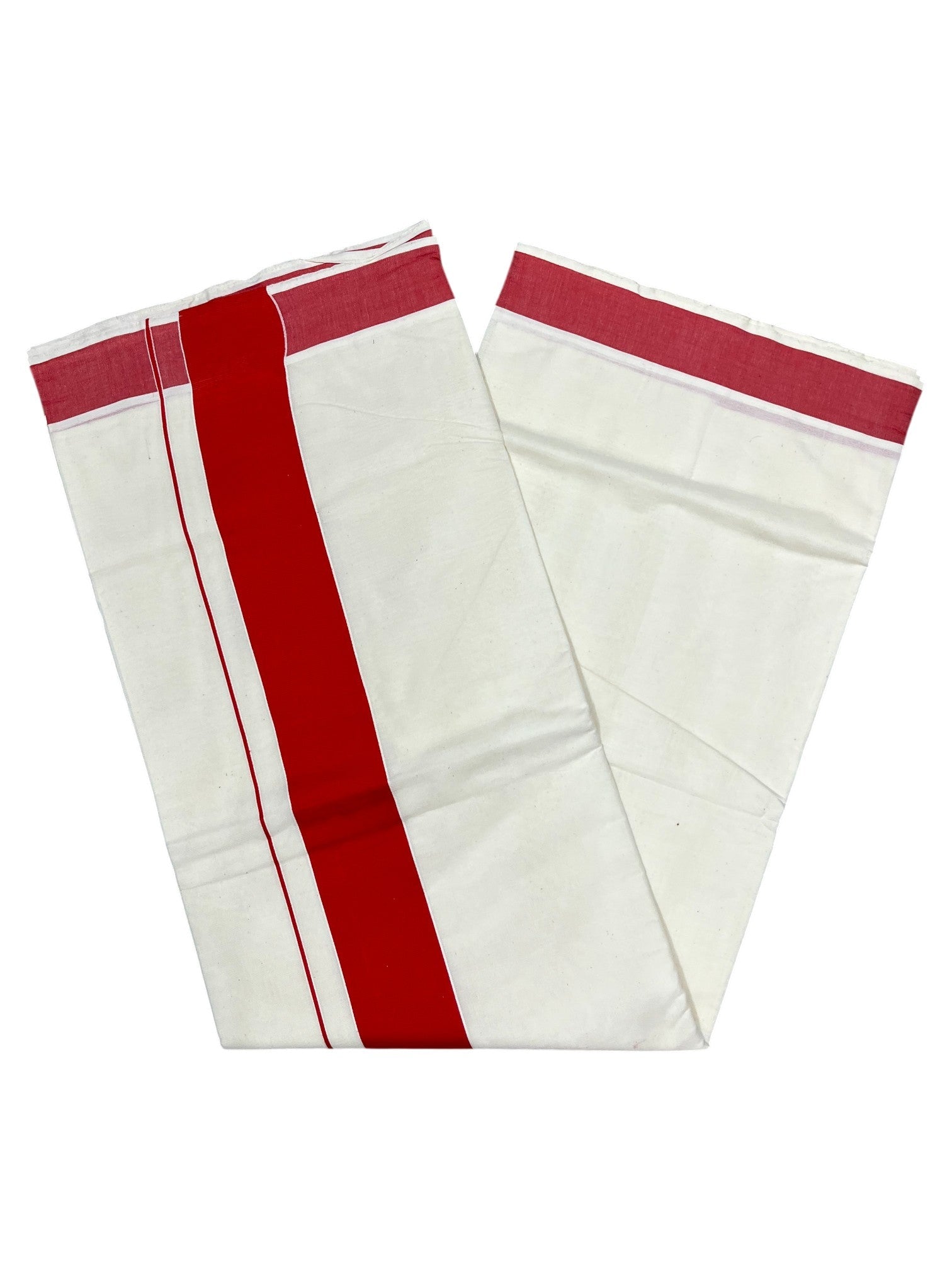 Southloom Kerala Pure Cotton Plain Kasavu Saree with Red Border