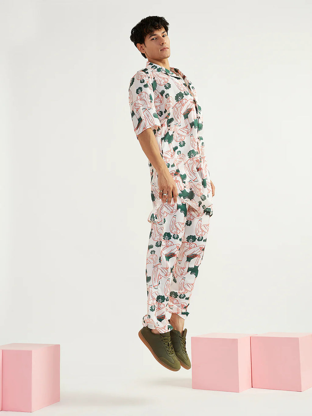 Men's White Satin Kurta And Pyjama Set