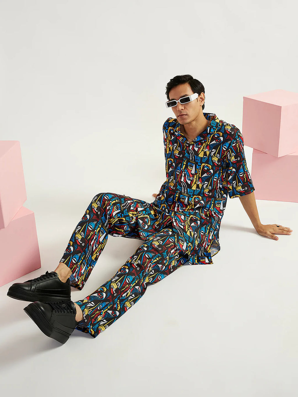 Men's Black Satin Kurta And Pyjama Set
