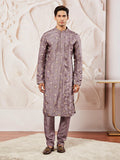 Men's Lavender Tissue Silk Kurta Pyjama Set