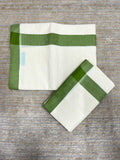 Southloom Pure Cotton Kerala Single Mulloth Set Mundu Olive Green Border (2.80 mtrs) SL270