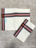 Southloom Pure Cotton Kerala Single Mulloth Set Mundu Brown Border (2.80 mtrs) SL243