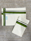 Southloom Pure Cotton Kerala Single Set Mundu Green Border (2.80 Mtr)