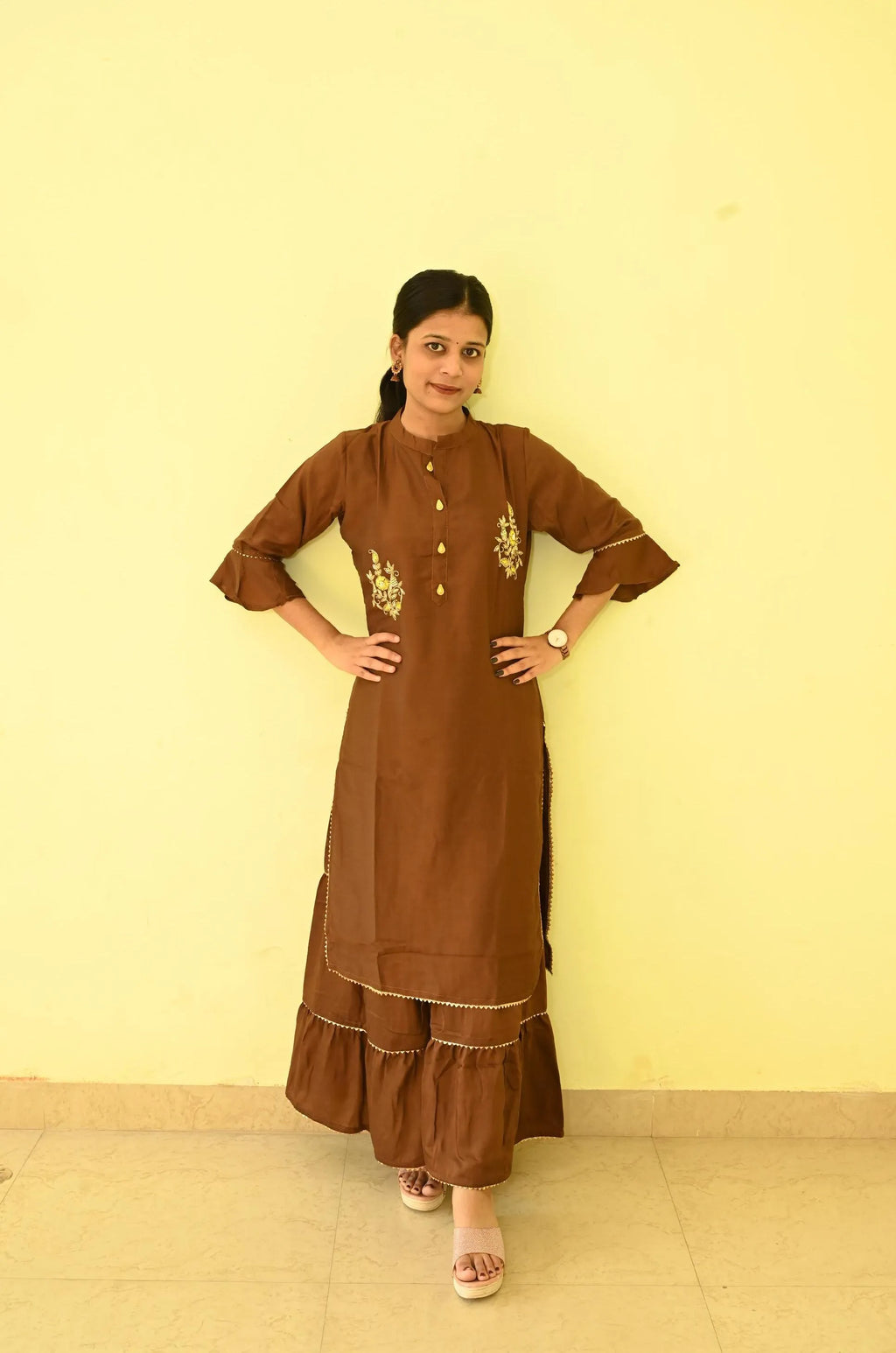 Georgette Embroidery Gharara set