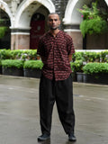 Maroon Cotton Half Sleeve Printed Shirt for Men