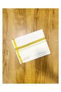 Off White Pure Cotton VELCRO Single Mundu with Kasavu Border