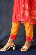 Light Red Cotton Suit , Pant With Pocket And Dupatta