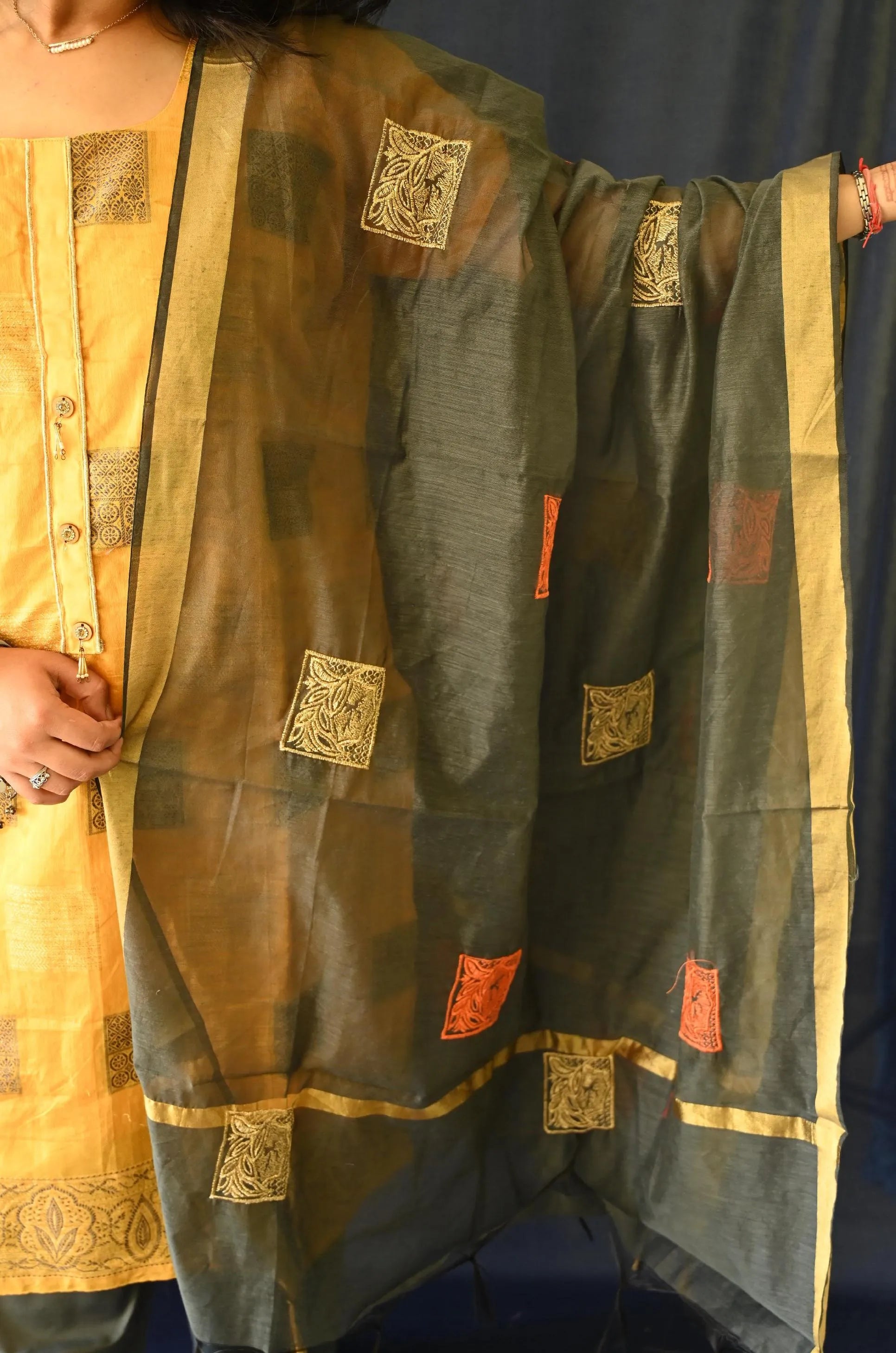 Pink Printed Cotton Suit ,Pant( Pocket) with Dupatta