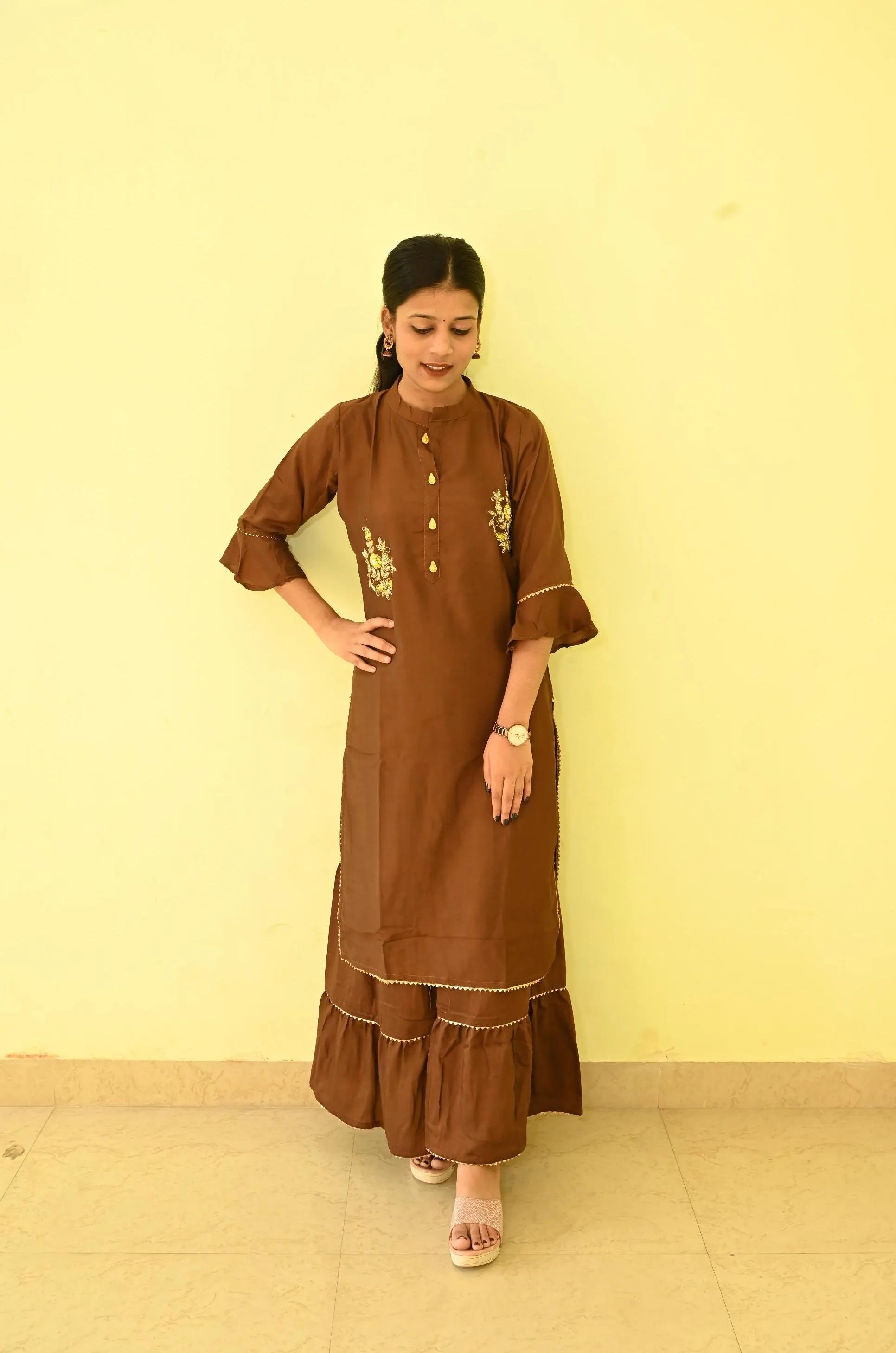 Georgette Embroidery Gharara set
