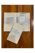 Kerala Cotton Set Mundu with Silver Kasavu Lines on Body (2.80 Mtrs)